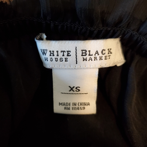 WHBM Black 100% Silk Ruffle Top - Picture 3 of 4